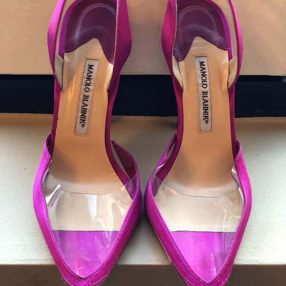 Manolo Blahnik - PVC Pumps in Fuchsia, Size 40
